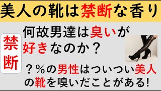 美人の靴の臭いを嗅いだことありますか〇％の男性は嗅いだことがあるとのこと！美人の靴を思わず臭いを嗅いだ人は〇％！リサーチしてみた！ [upl. by Alihs]