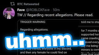 roblox youtuber Faave  Fave FINALLY RESPONDED to the ALLEGATIONS roblox faave situation 2 [upl. by Mittel]