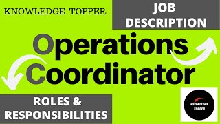 Operations Coordinator Job Description  Operations Coordinator Roles and Responsibilities [upl. by Lisle918]