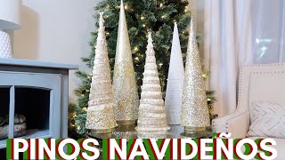 PINITOS NAVIDEÑOS ELEGANTES FÁCILES Y ECÓNOMICOSDECORACION NAVIDEÑA 2019pinitos conos navideños [upl. by Tansy253]