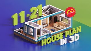 11 x 21 house plan 3D 11x21 ghar ka naksha 1 bhk house designsmall house plan11x21 house map [upl. by Camala946]