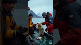 🐻‍❄️ Tiny Polar Bears lost it’s mother  😍 polarbearrescue wildlifeconservation arcticanimals [upl. by Nairolf]