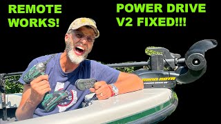 Minn Kota Power Drive V2 FIXED Now recognizes remote and runs [upl. by Navets]