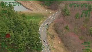 Watch the video Wanted man brother chased by Massachusetts State Police air wing on Interstate 84 [upl. by Tirrell207]