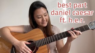 best part daniel caesar ft her  no capo  easy guitar tutorial for beginners [upl. by Nalyt]