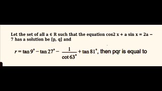 Trigonometry JEE mains 2024  Find the value of pqr [upl. by Llimaj469]