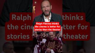 Conclave Actor Ralph Fiennes details how cinema has an advantage over theater in storytelling [upl. by Elauqsap334]