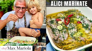 ALICI MARINATE CON ACETO VINO E LIMONE ricetta facile Chef Max Mariola [upl. by Esimehc]