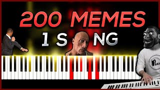 200 MEMES in 1 SONG  PIANO TUTORIAL [upl. by Retsila]