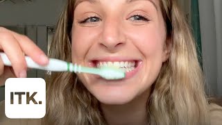 Simple natural way to whiten teeth at home using baking soda [upl. by Aihpled970]