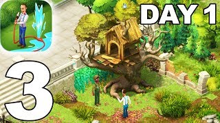 Gardenscapes  Walkthrough DAY 1 NEW AREA Part 3  iOS Android [upl. by Naitsirc]