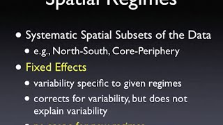 Discrete Spatial Heterogeneity Spatial ANOVA and Spatial Regimes [upl. by Rakso]