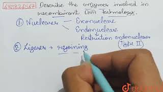 Describe the enzymes involved in recombinant DNA technology  CLASS 12  BIOTECHNOLOGY AND ITS [upl. by Webber]