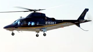 Agusta A109 Executive Helicopter Engine Start WarmUp amp Depart Van Nuys Airport N168KT [upl. by Ennaej]