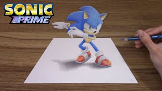 3D Drawing Sonic the Hedgehog from Sonic Prime [upl. by Rufus]