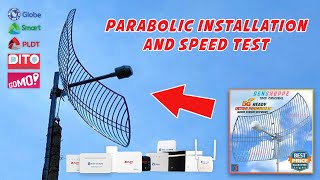 Parabolic Antenna Ultra MiMo 48dBi 2x24dBi Installation and Speedtest [upl. by Nagud7]