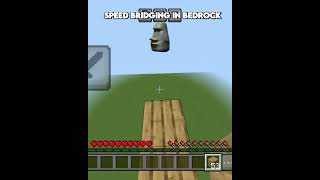 Java vs Bedrock  Speed bridging youtubeshorts mcpe java skywars minecraft [upl. by Derina]