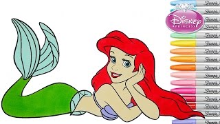 Disney Coloring Book Pages The Little Mermaid Princess Ariel Episode Rainbow Splash [upl. by Ahrat]