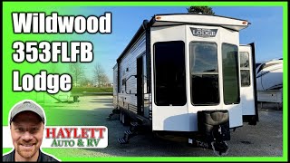 PERFECT Park Model 2021 Wildwood 353FLFB Lodge Destination Travel Trailer RV Review [upl. by Yankee]