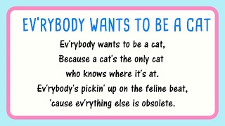 Everybody Wants To Be A Cat Lyrics  Aristocats  Piano Melody Only [upl. by Lauraine90]