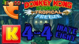 Donkey Kong Country Tropical Freeze 44 Irate Eight 100 Guide [upl. by Jehu331]