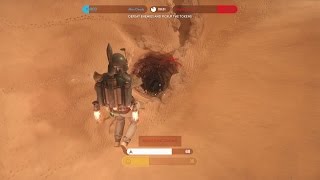 BOBA FETT vs SARLACC PIT in Star Wars Battlefront [upl. by Tharp498]