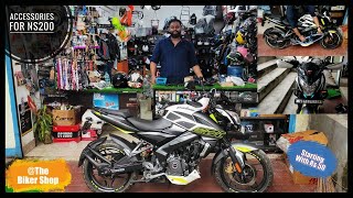 Pulsar NS 200 Modification  All Accessories For NS200  NS160  NS125  The Biker Shop  Siliguri🔥 [upl. by Menis653]