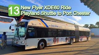 Bee Line Bus Route 13 Playland Shuttle Ride 2018 New Flyer XDE60 313 from Playland to Port Chester [upl. by Nnaycnan464]