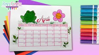 DIY  APRIL CALENDAR  Bullet journal decoration organization ideas [upl. by Ruskin605]