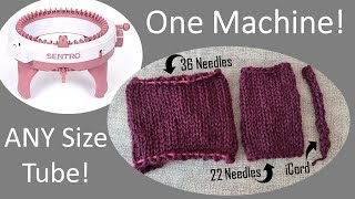 Knit smaller tubes on Sentro 48 knitting machine [upl. by Kinch]