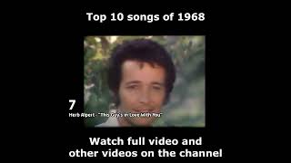 Top 10 songs of 1968 [upl. by Tsenrae]