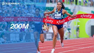 Mujinga Kambundji edges Gabrielle Thomas in thrilling 200m in Eugene Wanda Diamond League 2021 [upl. by Feirahs]