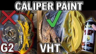 HOW TO PROPERLY PAINT YOUR BRAKE CALIPERS USING VHT CALIPER PAINT AND TAKING OFF G2 EPOXY PAINT [upl. by Saimerej]