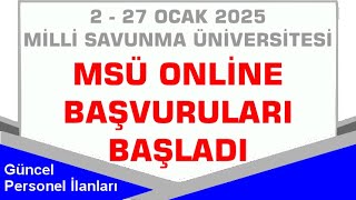 MSÜ Milli Savunma Üniversitesi Online Başvuruları Başladı [upl. by Knah]