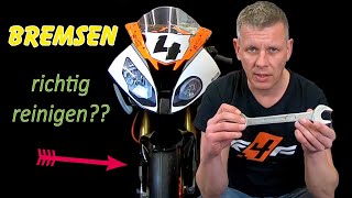 Bremsenreinigung am Motorrad  racing4funde Tipps amp Tricks [upl. by Ynaiffit]