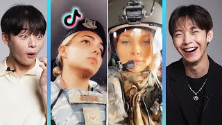 Korean Guys React to U S Female Military TikTok [upl. by Valentina]