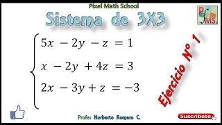 SISTEMA DE ECUACIONES LINEALES 3×3  Ejercicio 2 [upl. by Boynton]