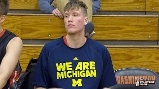 Michigan Commit Ignas Brazdeikis Scores 28 Points In Washington TofC Debut [upl. by Ahsotan]