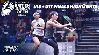 Squash Dunlop British Junior Open 2019  U15  U17 Finals Highlights [upl. by Norehc22]