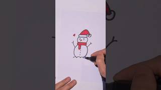 Comment dessiner un bonhomme de neige facilement en 1 minute [upl. by Ailak]