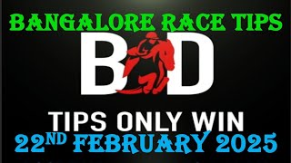 BANGALORE RACE TIPS  22022025  HORSE RACING TIPS  TODAY RACR TIPS  RACE TIPS  TIPSONLYWIN [upl. by Howarth304]