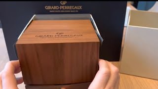 Unboxing the GirardPerregaux Laureato 42mm Blue Dial [upl. by Nonnaer217]