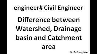 Difference between Watershed Drainage Basin and Catchment area [upl. by Airebma]