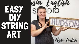 DIY String Art  String Art Letters For Beginners  Easy Fast Nail Art  How To String Art [upl. by Yobybab353]