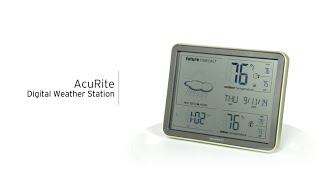 AcuRite 75077  75107 Digital Weather Station with Forecast Temperature Atomic Clock [upl. by Aicilec621]