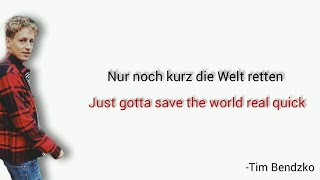 Nur noch kurz die Welt retten Tim Bendzko  Learn German With Music English Lyrcis [upl. by Heather]