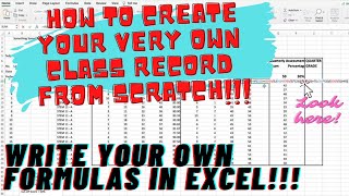 For Teachers How to Create Your Own Class Record from Scratch using MS Excel Writing Formulas etc [upl. by Cassondra]