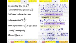 08 Dérivabilité Et Fonction Réciproque Bac Math  Science  Technique  Info  Eco [upl. by Acessej139]