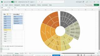 Bruke slicer i årshjul og tabeller i Excel [upl. by Lorola]