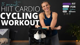 15 Minute HIIT CARDIO INDOOR CYCLING WORKOUT [upl. by Mancino906]